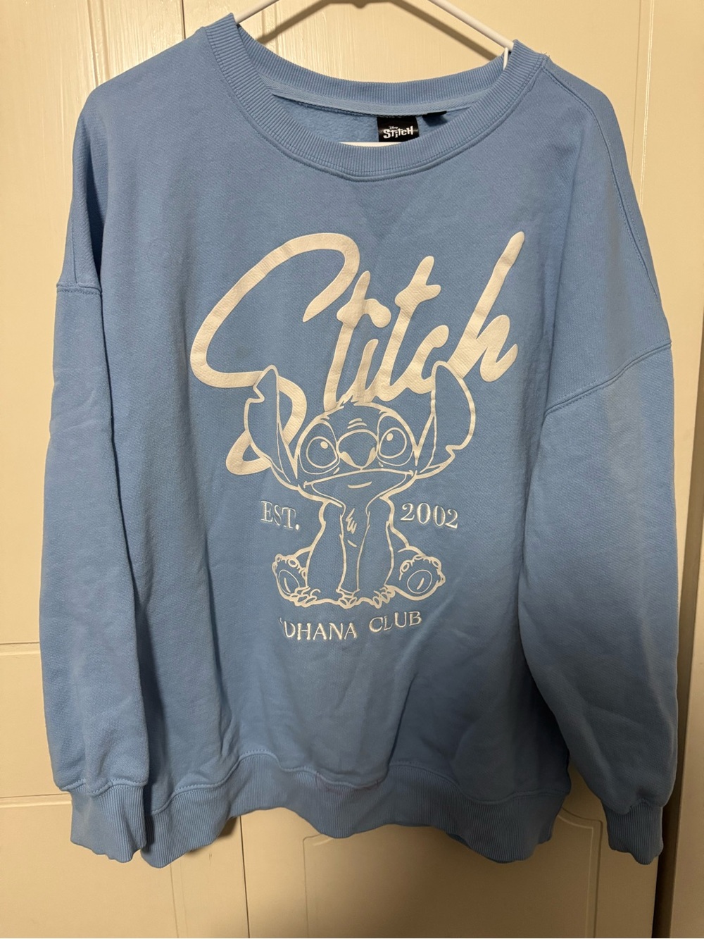 Disney Light Blue Stitch Graphic Crewneck Sweatshirt